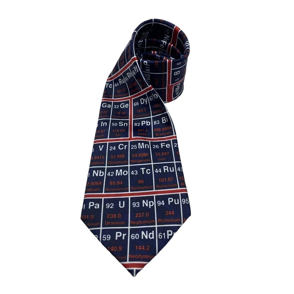 Periodic Table Of Elements Tie Navy 57" Scientist Chemist Professor Engineer‎